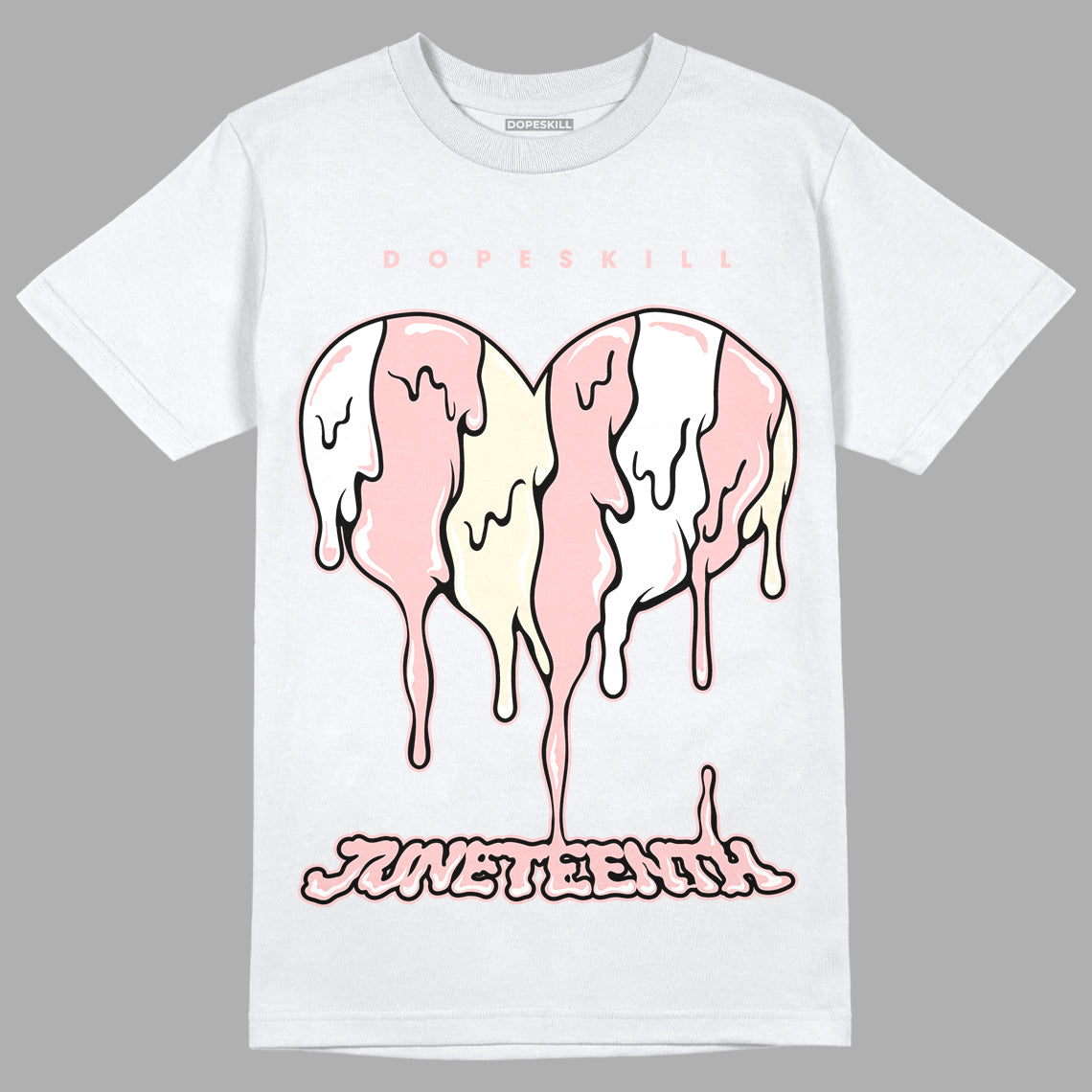 Jordan 1 High OG WMNS Washed Pink DopeSkill T-Shirt Juneteenth Heart Graphic Streetwear - White