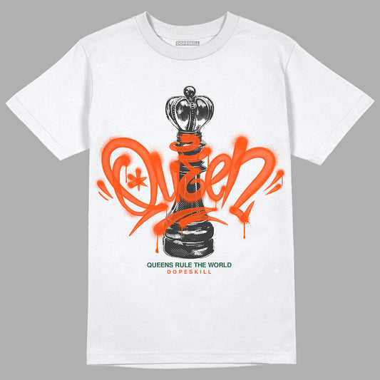 Dunk Low Team Dark Green Orange DopeSkill T-Shirt Queen Chess Graphic Streetwear - White