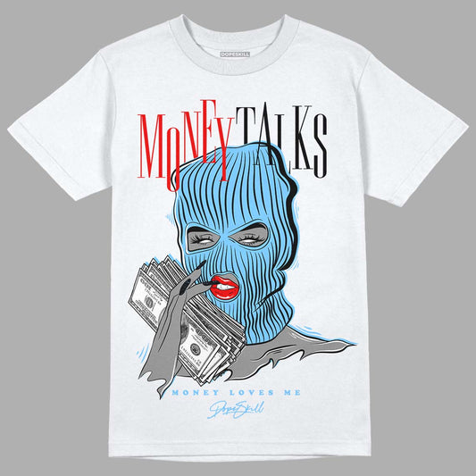 Travis Scott x Jordan 4 Retro 'Cactus Jack' DopeSkill T-Shirt Money Talks Graphic Streetwear  - White 