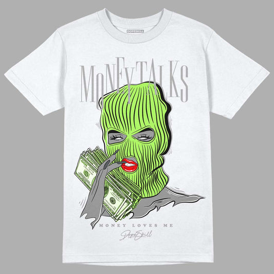 Green Bean 5s DopeSkill T-Shirt Money Talks Graphic - White 