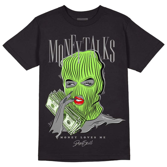 Green Bean 5s DopeSkill T-Shirt Money Talks Graphic - Black