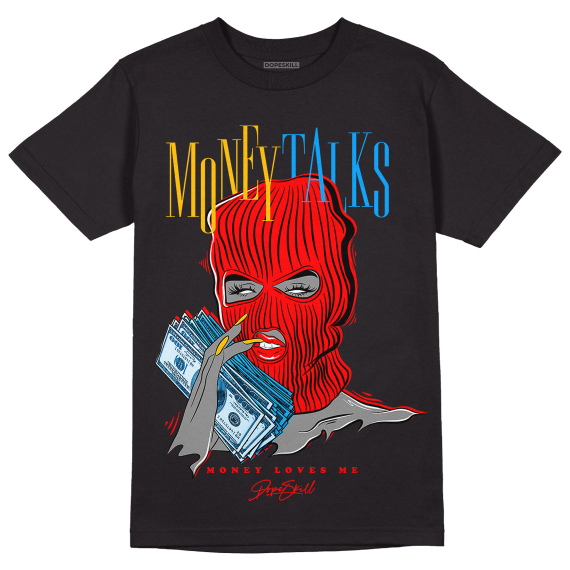 Fruity Pebbles Dunks DopeSkill T-Shirt Money Talks Graphic - Black