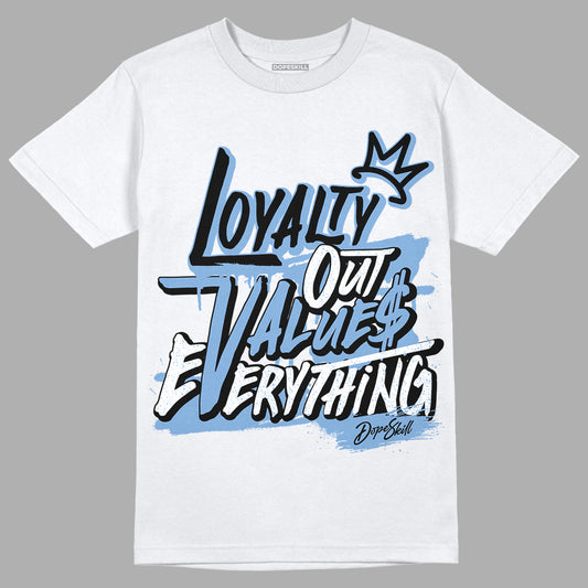 Jordan 5 Retro University Blue DopeSkill T-Shirt LOVE Graphic Streetwear - White 