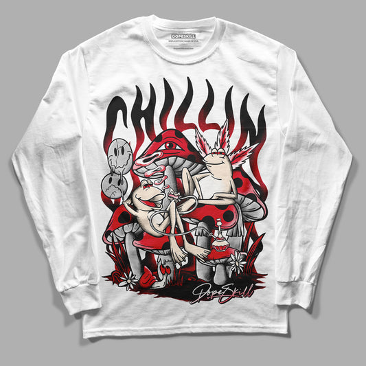 Lost & Found 1s DopeSkill Long Sleeve T-Shirt Chillin Graphic - White 