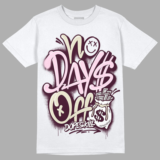 Dunk Low Night Maroon and Medium Soft Pink DopeSkill T-Shirt No Days Off Graphic Streetwear - White 