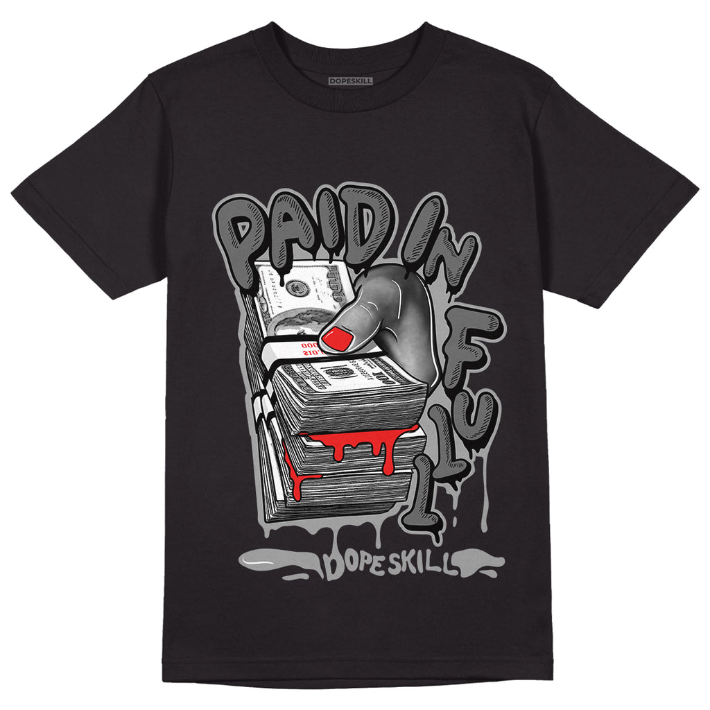 Jordan 9 Particle Grey DopeSkill T-Shirt Paid In Full Graphic - Black