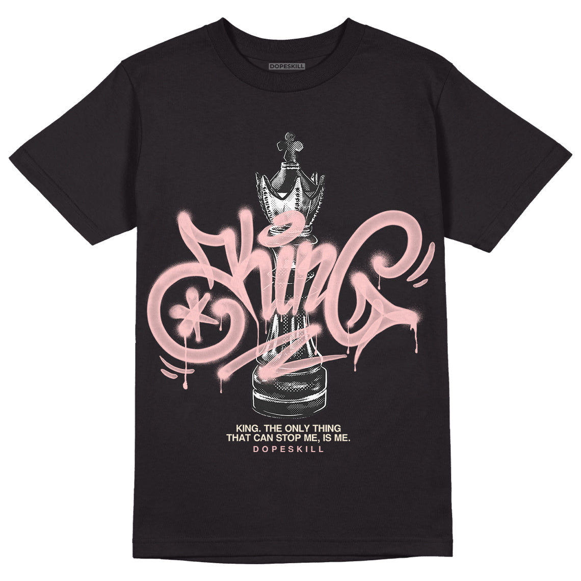 Jordan 1 High OG WMNS Washed Pink DopeSkill T-Shirt King Chess Graphic Streetwear - Black