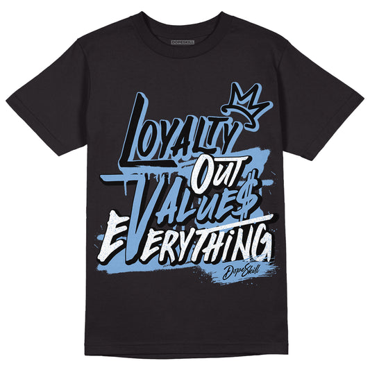 Jordan 5 Retro University Blue DopeSkill T-Shirt LOVE Graphic Streetwear - Black