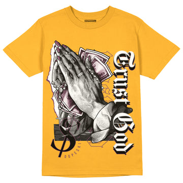 Brotherhood 1s High OG DopeSkill University Gold T-shirt Trust God Graphic