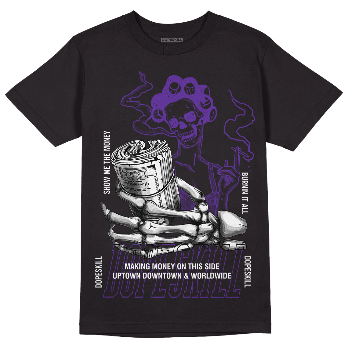 PURPLE Collection DopeSkill T-Shirt Show Me The Money Graphic - Black