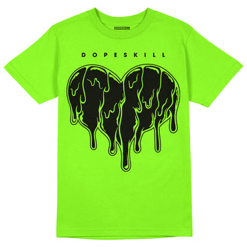 Neon Green Collection DopeSkill Neon Green T-shirt Slime Drip Heart Graphic