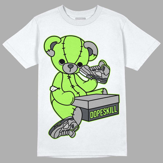 Green Bean 5s DopeSkill T-Shirt Sneakerhead BEAR Graphic - White 