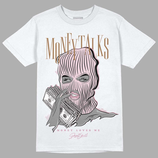 Dunk Low Teddy Bear Pink DopeSkill T-Shirt Money Talks Graphic - White 