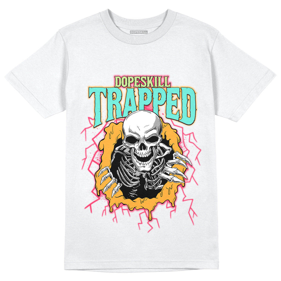 Jordan 1 Low Flyease Bio Hack DopeSkill T-Shirt Trapped Halloween Graphic - White 