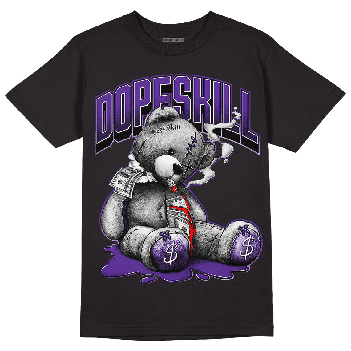 PURPLE Collection DopeSkill T-Shirt Sick Bear Graphic - Black 