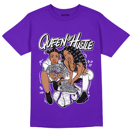 AJ 13 Court Purple DopeSkill Purple T-shirt Queen Of Hustle Graphic