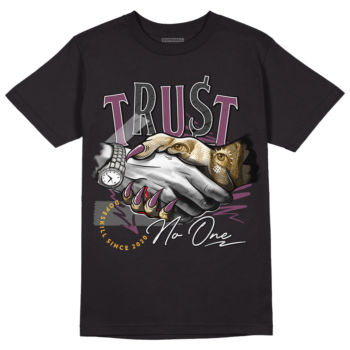 Brotherhood 1s High OG DopeSkill T-Shirt Trust No One Graphic - Black