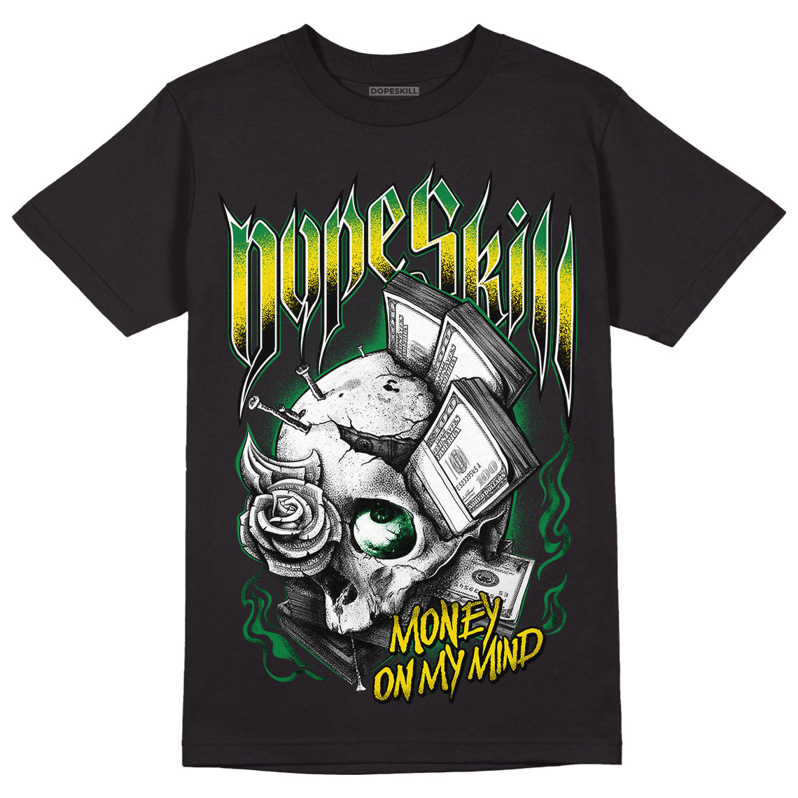 Dunk Low Reverse Brazil DopeSkill T-Shirt Money On My Mind Graphic - Black