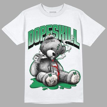 Jordan 2 Retro Lucky Green DopeSkill T-Shirt Sick Bear Graphic Streetwear  - White 