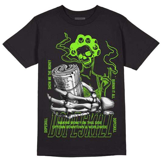 Neon Green Collection DopeSkill T-Shirt Show Me The Money Graphic - Black