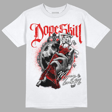 Gym Red 9s DopeSkill T-Shirt Money Loves Me Graphic - White 