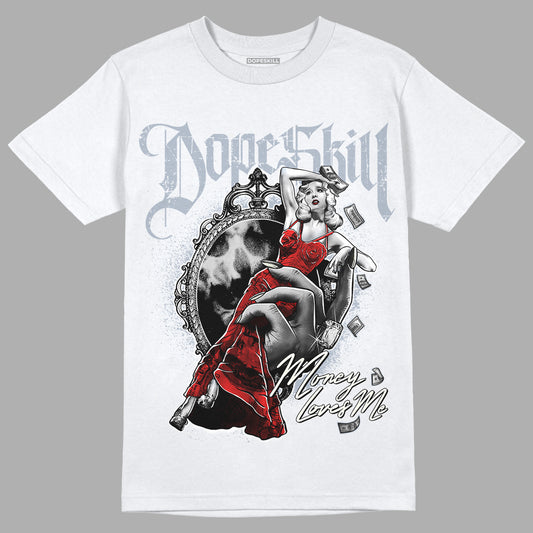 Jordan 3 Retro White Cement Reimagined DopeSkill T-Shirt Money Loves Me Graphic Streetwear - White