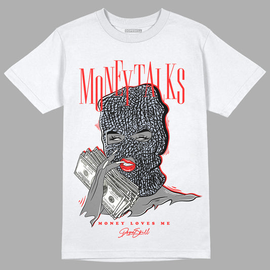 Jordan 3 Retro White Cement Reimagined DopeSkill T-Shirt Money Talks Graphic Streetwear - White