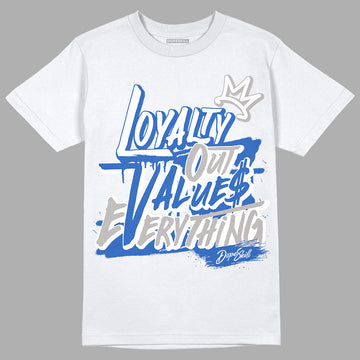 True Blue 1s DopeSkill T-Shirt LOVE Graphic - White