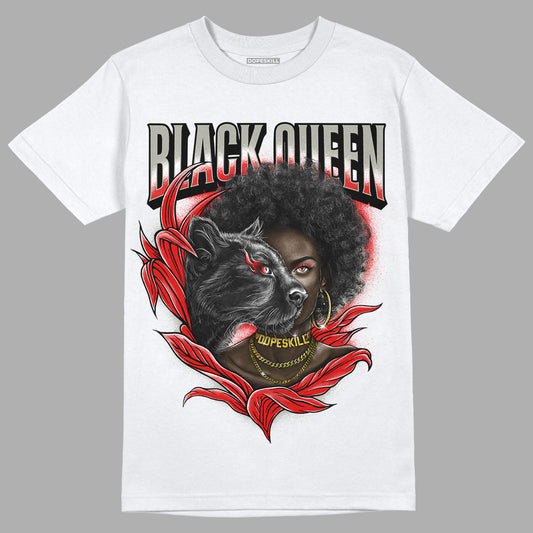 Fire Red 3s DopeSkill T-Shirt New Black Queen Graphic - White