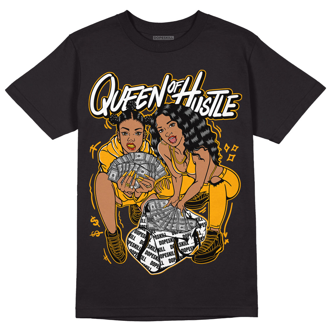 Black Taxi 12s DopeSkill T-Shirt Queen Of Hustle Graphic - Black 