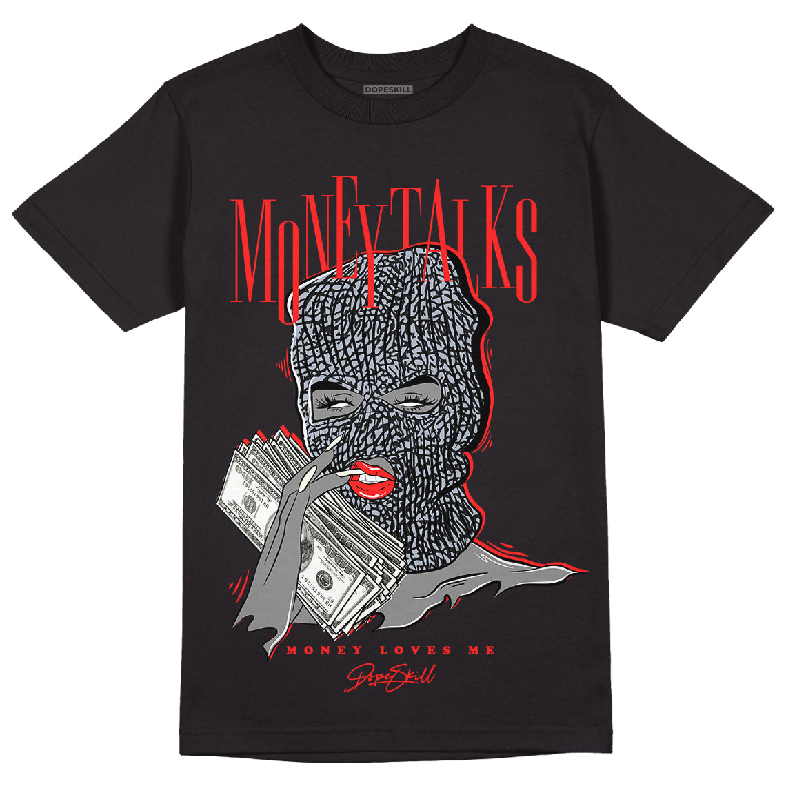 Jordan 3 Retro White Cement Reimagined DopeSkill T-Shirt Money Talks Graphic Streetwear - Black