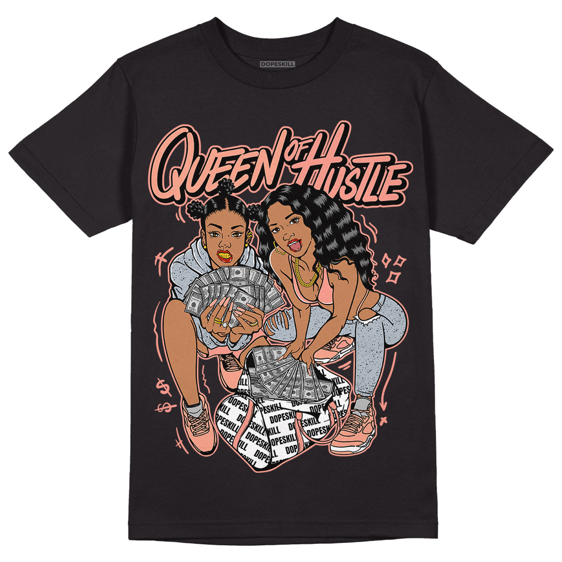 DJ Khaled x Jordan 5 Retro ‘Crimson Bliss’ DopeSkill T-Shirt Queen Of Hustle Graphic Streetwear - Black 