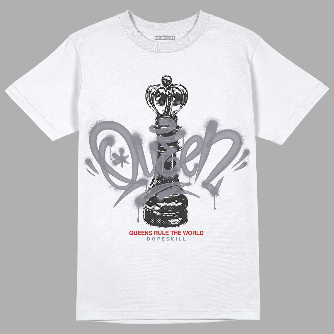 Jordan 9 Retro Fire Red DopeSkill T-Shirt Queen Chess Graphic Streetwear - White