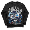 Midnight Navy 4s DopeSkill Long Sleeve T-Shirt Chillin Graphic - Black