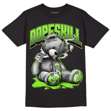 Neon Green Collection DopeSkill T-Shirt Sick Bear Graphic - Black