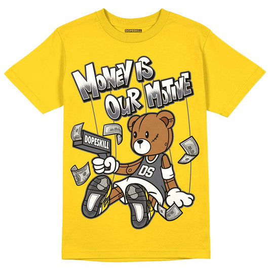 Lightning 4s DopeSkill Tour Yellow T-shirt Money Is Our Motive Bear Graphic