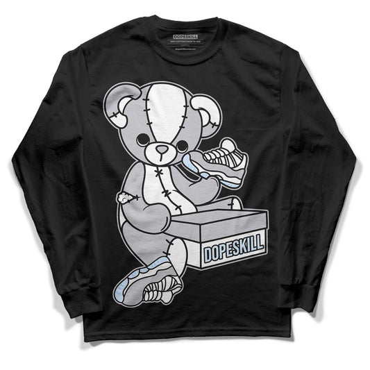 Jordan 11 Retro Low Cement Grey DopeSkill Long Sleeve T-Shirt Sneakerhead BEAR Graphic Streetwear - Black