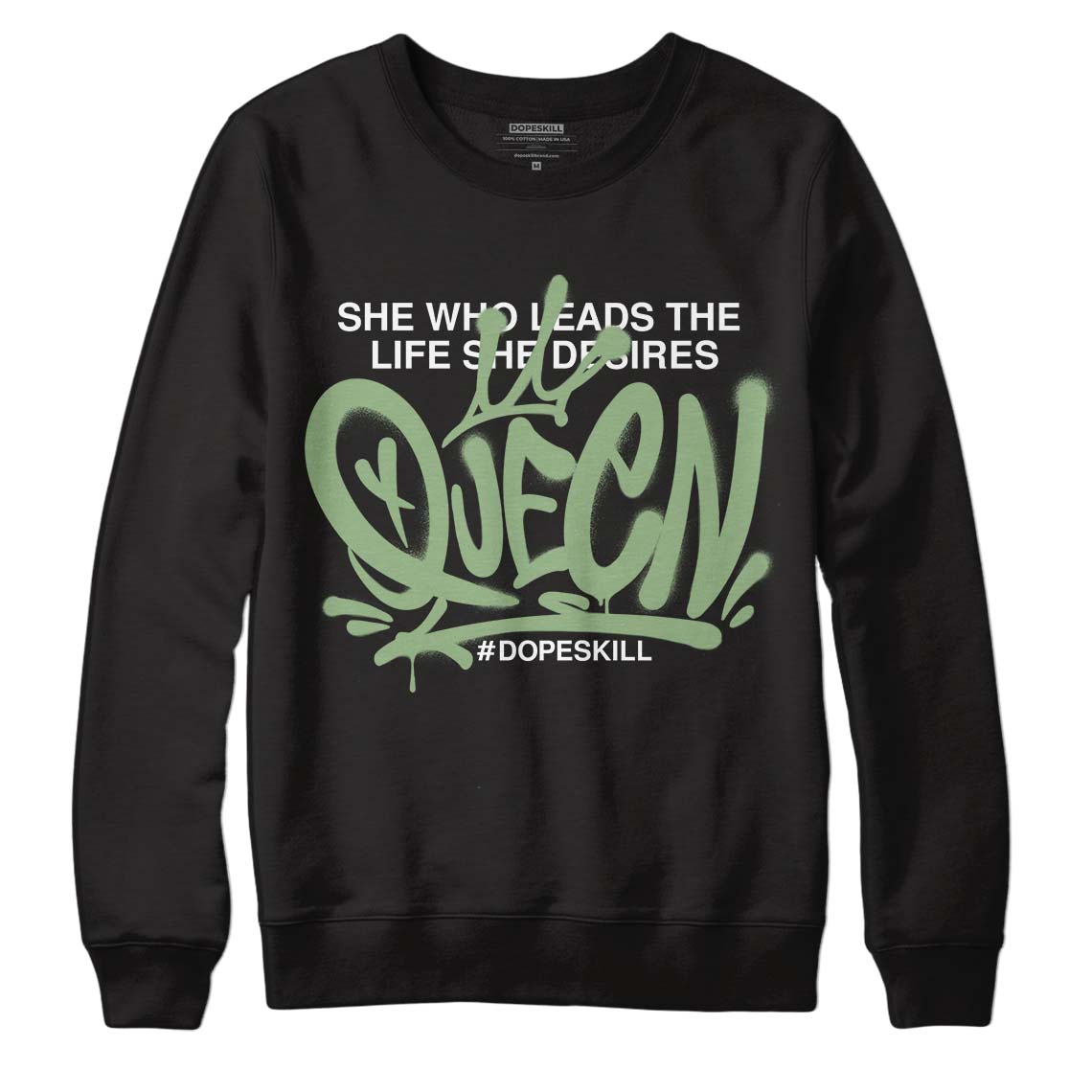 Jordan 4 Retro “Seafoam” DopeSkill Sweatshirt Queen Graphic Streetwear - Black 