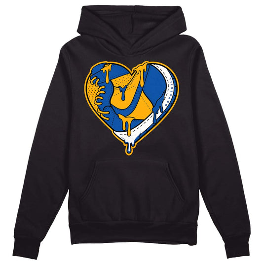 Dunk Blue Jay and University Gold DopeSkill Hoodie Sweatshirt Heart Jordan Graphic Streetwear - Black