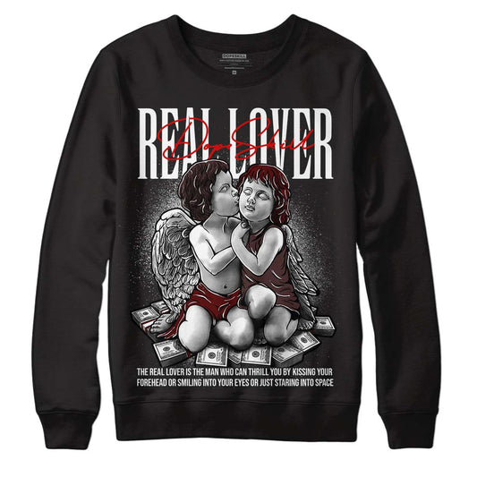 Jordan 12 x A Ma Maniére DopeSkill Sweatshirt Real Lover Graphic Streetwear - Black 