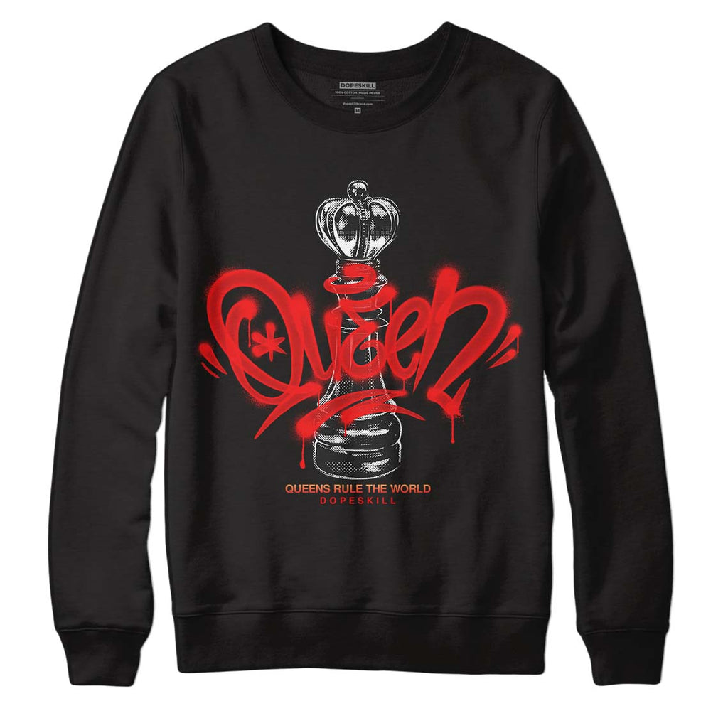 Jordan 5 "Dunk On Mars" DopeSkill Sweatshirt Queen Chess Graphic Streetwear - Black