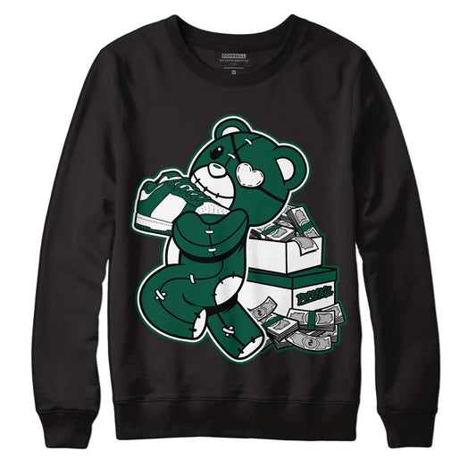 Lottery Pack Malachite Green Dunk Low DopeSkill Sweatshirt Bear Steals Sneaker Graphic - Black