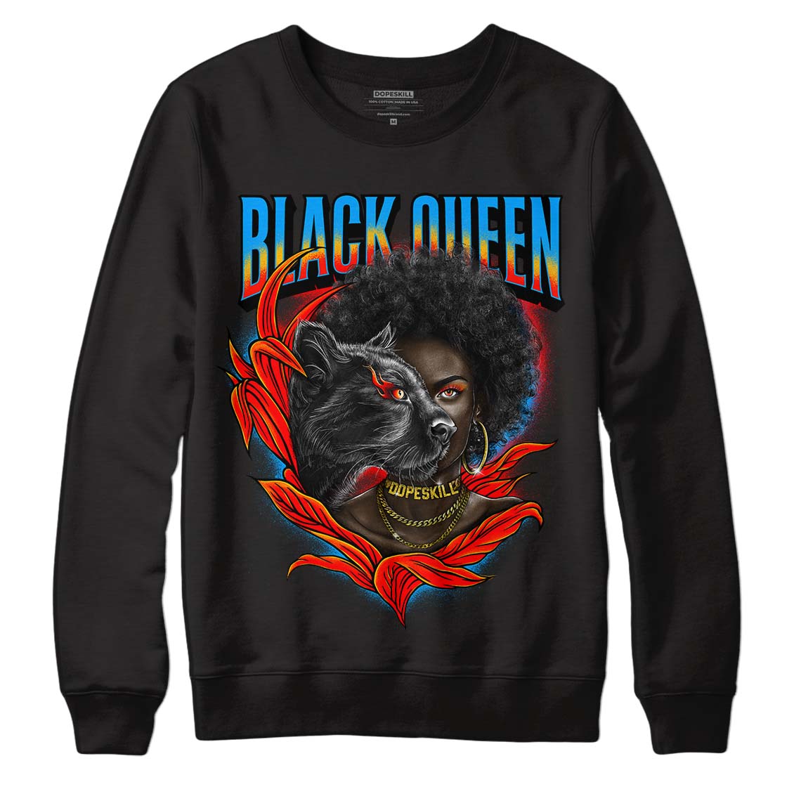 Fruity Pebbles Dunks DopeSkill Sweatshirt New Black Queen Graphic - Black 