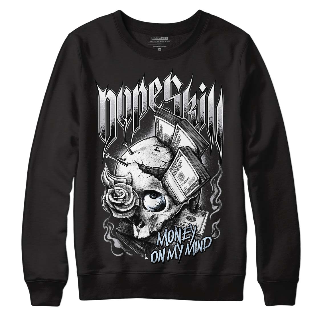 Jordan 11 Retro Low Cement Grey DopeSkill Sweatshirt Money On My Mind Graphic Streetwear - Black