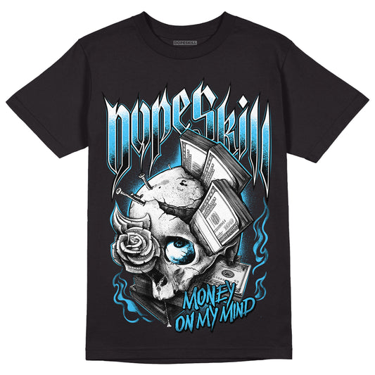 University Blue 13s DopeSkill T-Shirt Money On My Mind Graphic - Black 