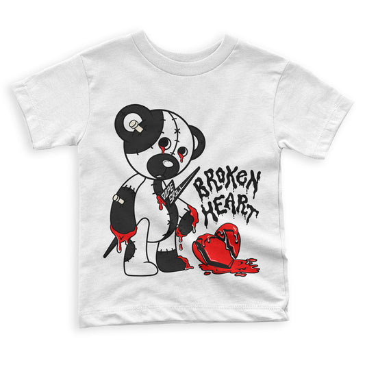 72-10 11s Retro Low DopeSkill Toddler Kids T-shirt Broken Heart Graphic - White