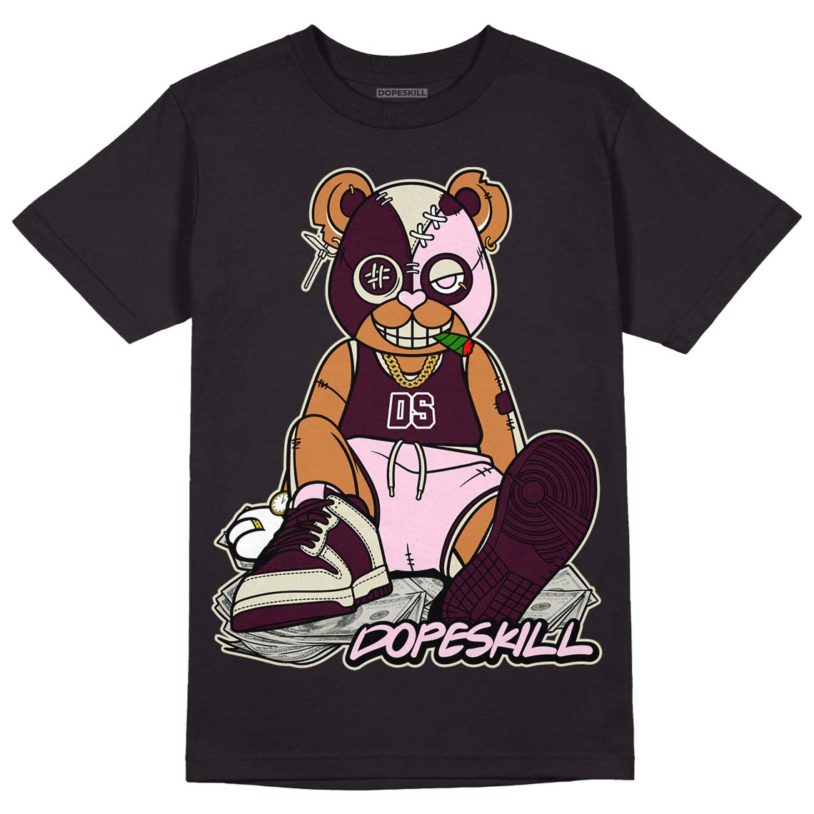 Dunk Low Night Maroon and Medium Soft Pink DopeSkill T-Shirt Greatest Graphic Streetwear  - Black