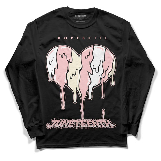 Jordan 1 High OG WMNS Washed Pink DopeSkill Long Sleeve T-Shirt Juneteenth Heart Graphic Streetwear - Black