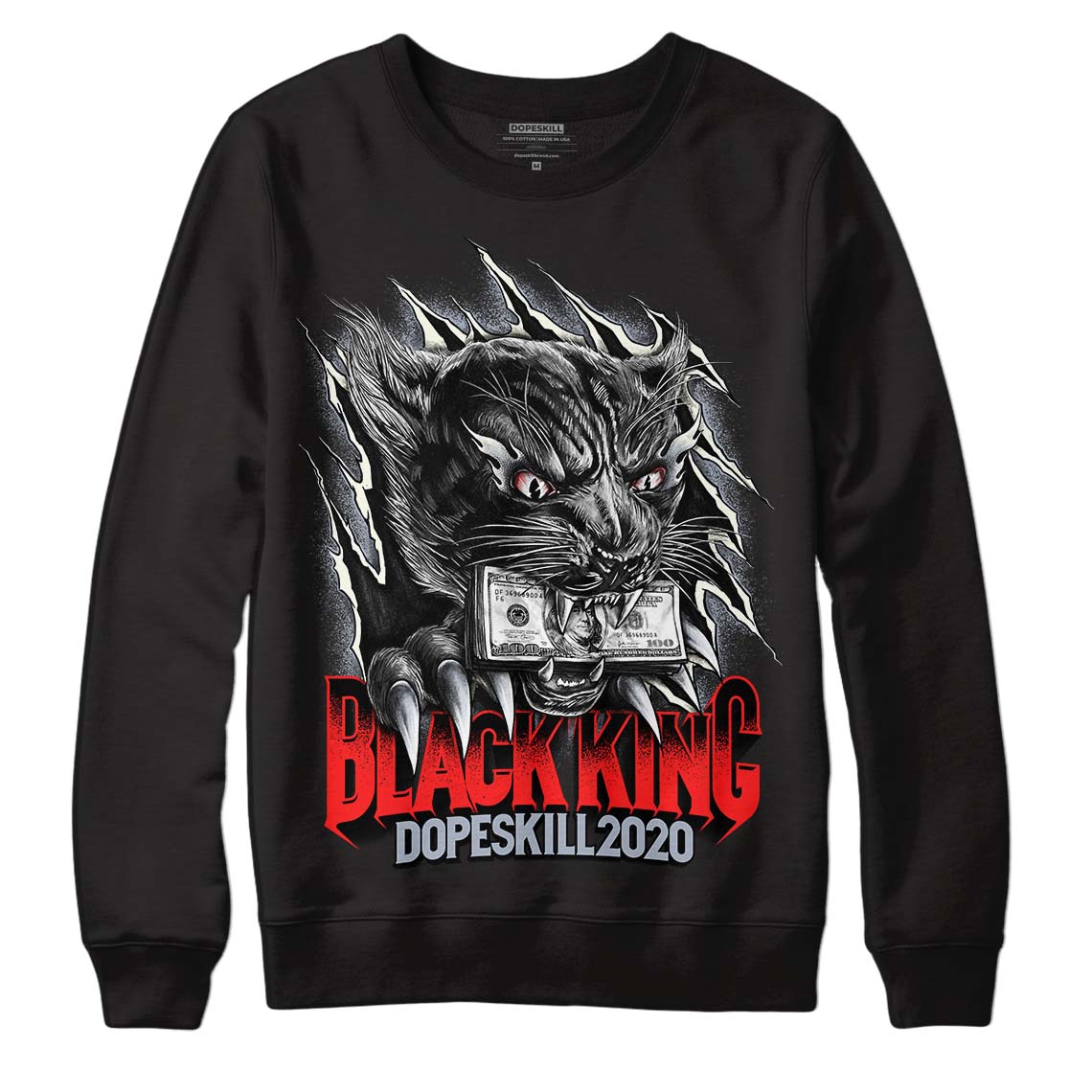 Jordan 3 Retro White Cement Reimagined DopeSkill Sweatshirt Black King Graphic Streetwear - Black