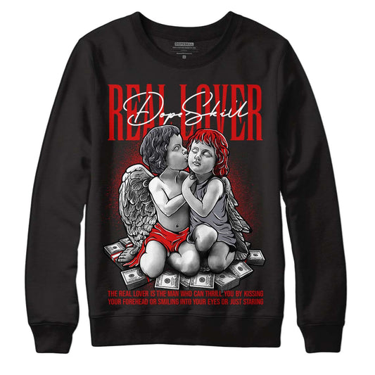 Gym Red 9s DopeSkill Sweatshirt Real Lover Graphic - Black